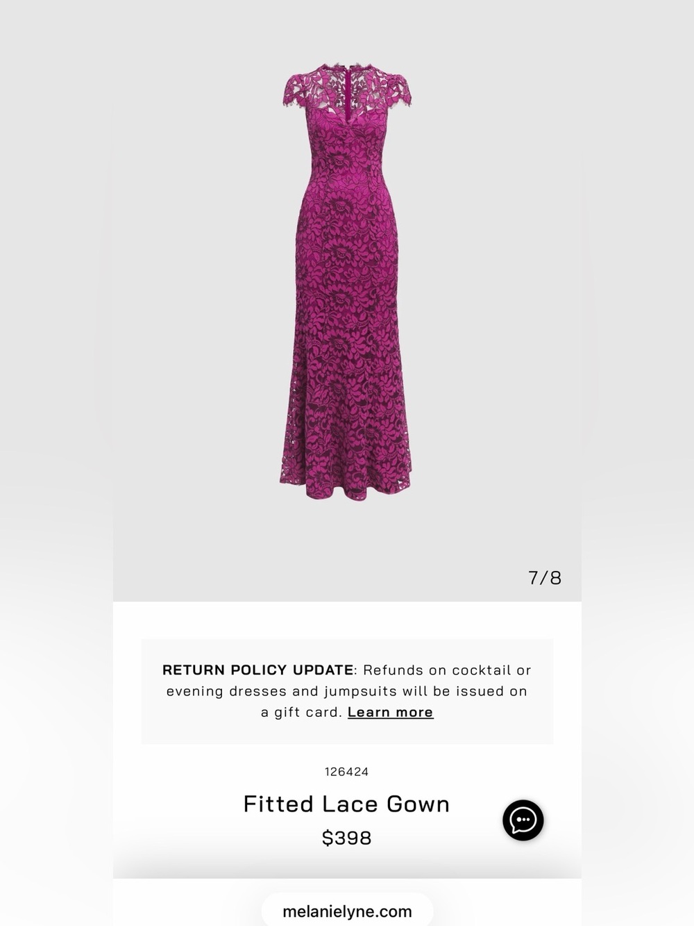 Fitted Lace Maxi Gown in Fuchsia